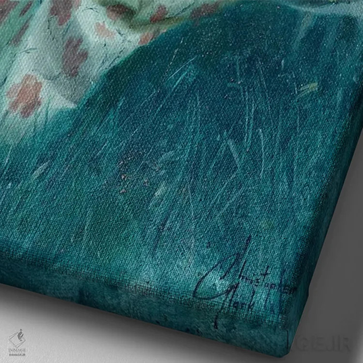 تابلو دکوراتیو آمیختگی اثر کریستوفر کلارک - نمای نزدیک بافت بوم