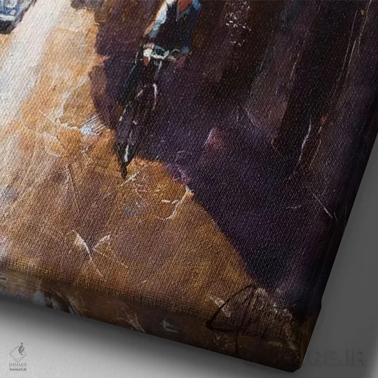 تابلو دکوراتیو کوچه ای در رم اثر کریستوفر کلارک - نمای نزدیک بافت بوم