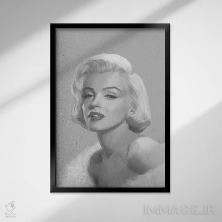 تابلو دکوراتیو مرلین واقعی آبی اثر کریس کنسانی - نمای قابدار مشکی