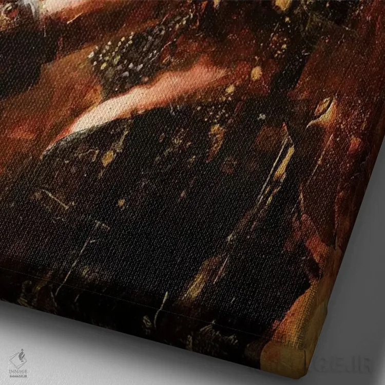 تابلو دکوراتیو خوش بختانه بی خبر اثر کریستوفر کلارک - نمای نزدیک بافت بوم