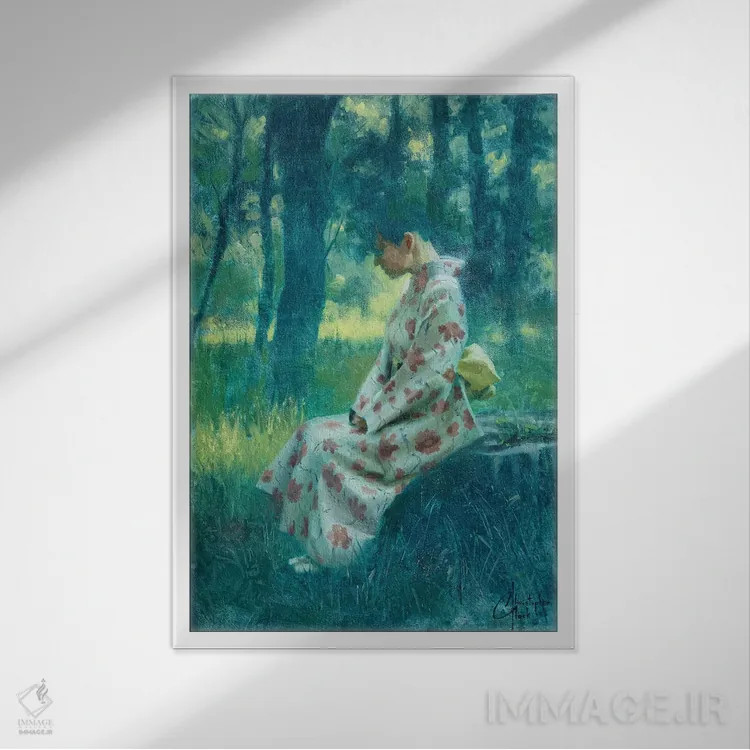 تابلو دکوراتیو آمیختگی اثر کریستوفر کلارک - نمای قابدار سفید