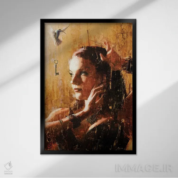 تابلو دکوراتیو خوش بختانه بی خبر اثر کریستوفر کلارک - نمای قابدار مشکی