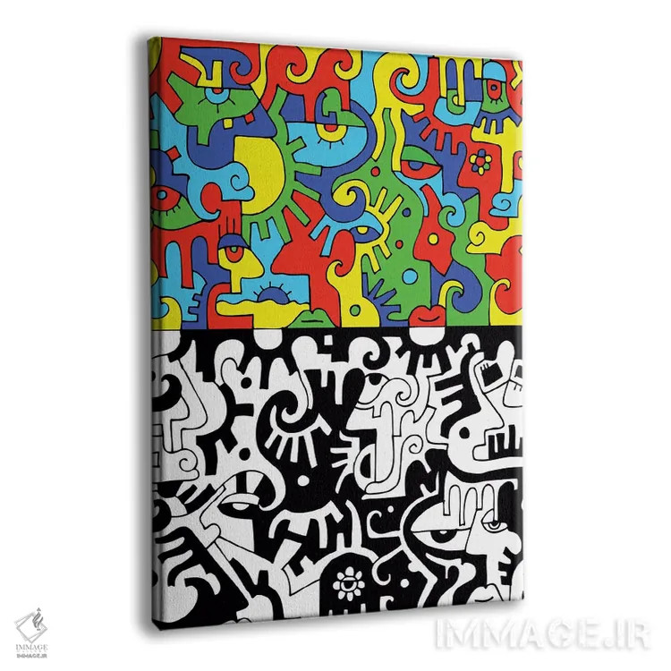 تابلو دکوراتیو رنگ به سیاهی اثر بیلی آرتیست - نمای پرسپکتیو محصول