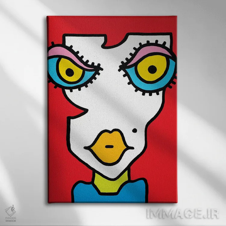 تابلو دکوراتیو مو قرمز ۱ اثر بیلی آرتیست - نمای روبهرو روی دیوار