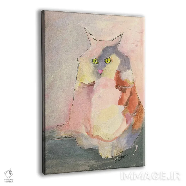 تابلو دکوراتیو گربه ملودی اثر کانی کالم - نمای پرسپکتیو محصول