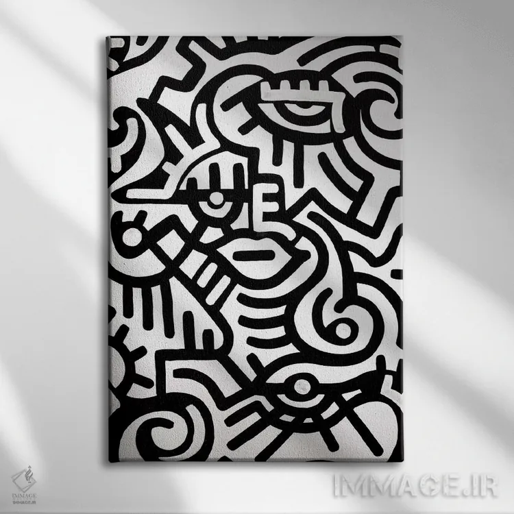 تابلو دکوراتیو حالت اثر بیلی آرتیست - نمای روبهرو روی دیوار