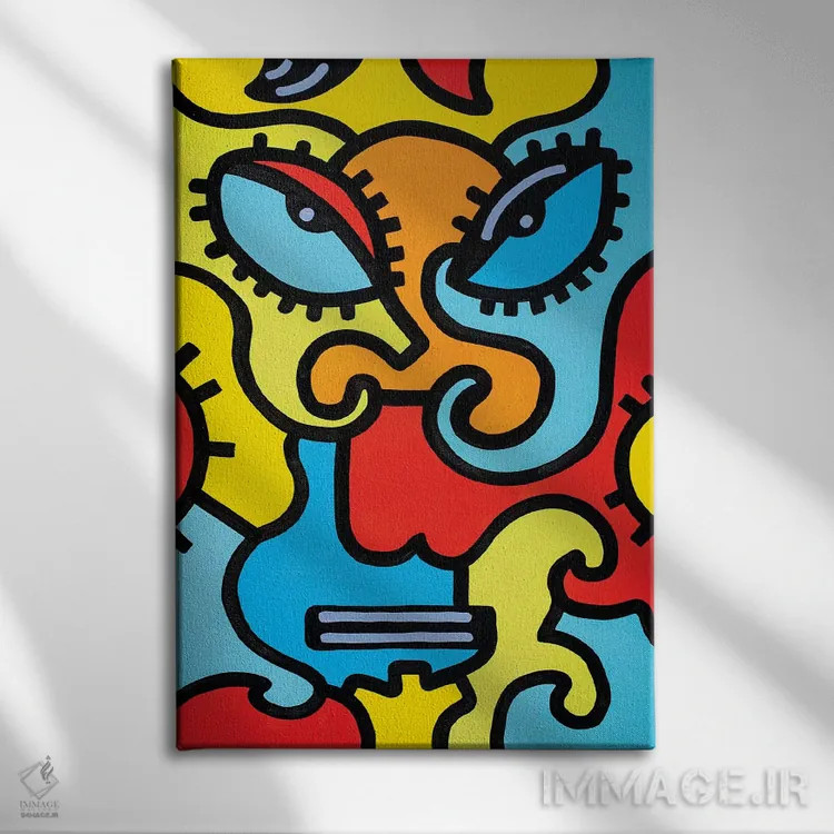 تابلو دکوراتیو نقاب شانگهای اثر بیلی آرتیست - نمای روبهرو روی دیوار