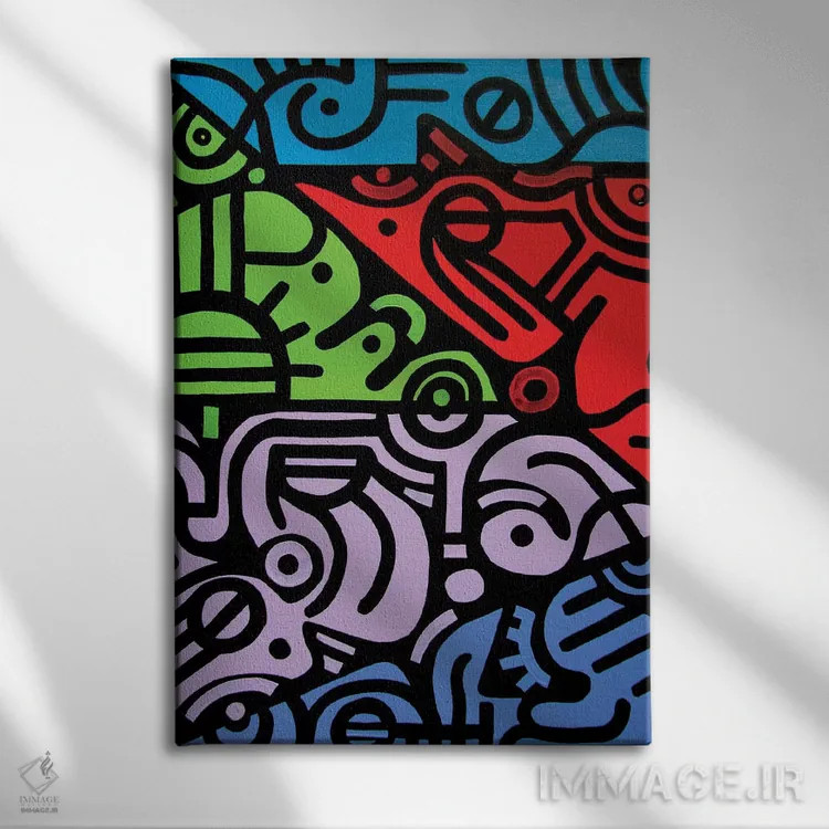 تابلو دکوراتیو انعکاس ها اثر بیلی آرتیست - نمای روبهرو روی دیوار