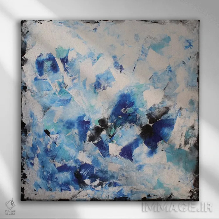 تابلو دکوراتیو برداشت آبی اثر رباورهاا کریستوا - نمای روبهرو روی دیوار
