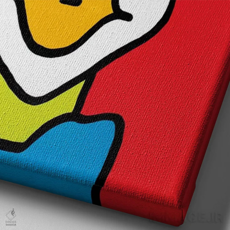 تابلو دکوراتیو مو قرمز ۱ اثر بیلی آرتیست - نمای نزدیک بافت بوم