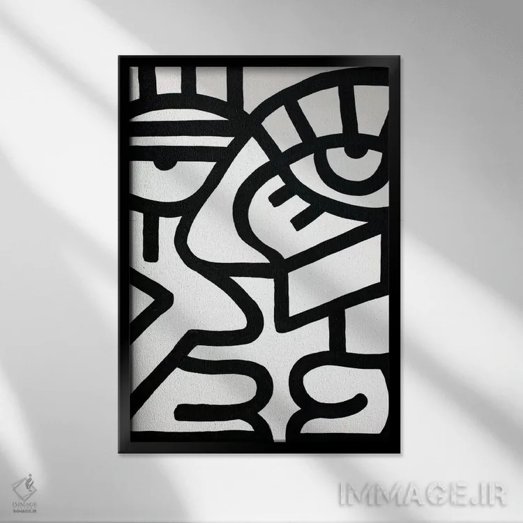 تابلو دکوراتیو گفت وگو اثر بیلی آرتیست - نمای قابدار مشکی