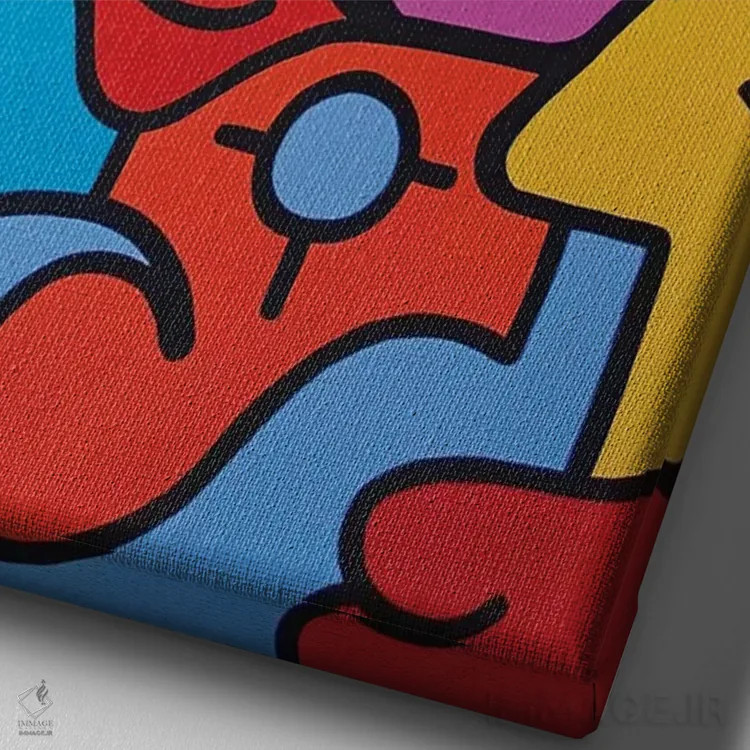 تابلو دکوراتیو شیرینی بصری اثر بیلی آرتیست - نمای نزدیک بافت بوم