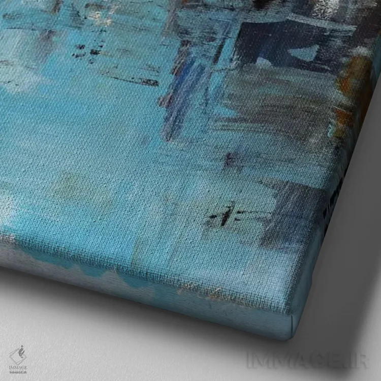 تابلو دکوراتیو یک روز در دریاچه اثر رباورهاا کریستوا - نمای نزدیک بافت بوم