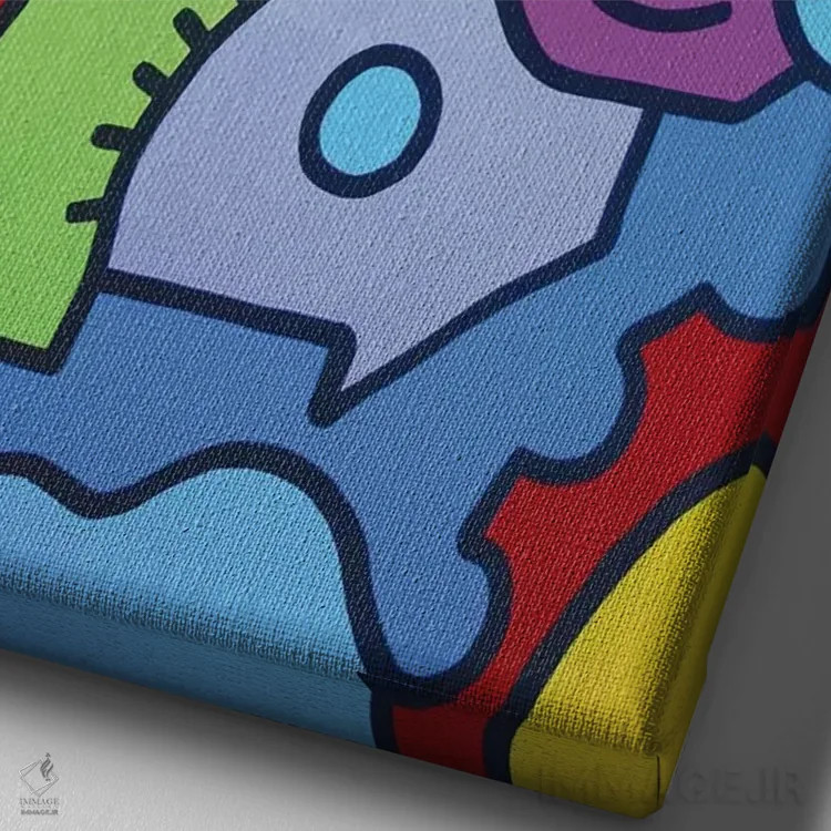 تابلو دکوراتیو تابستان در شهر ۲ اثر بیلی آرتیست - نمای نزدیک بافت بوم