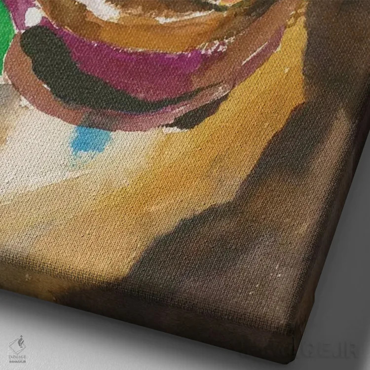 تابلو دکوراتیو پیت بول شماره ۱ اثر کانی کالم - نمای نزدیک بافت بوم