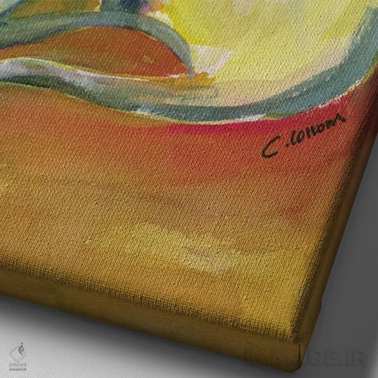 تابلو دکوراتیو سگان نور مهتاب اثر کانی کالم - نمای نزدیک بافت بوم