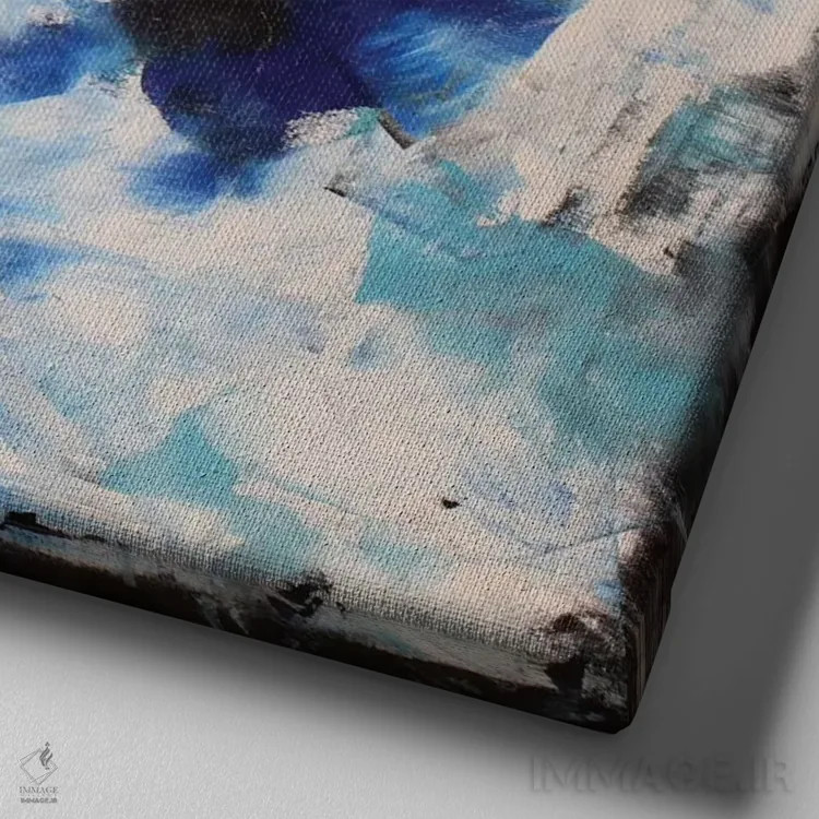 تابلو دکوراتیو برداشت آبی اثر رباورهاا کریستوا - نمای نزدیک بافت بوم