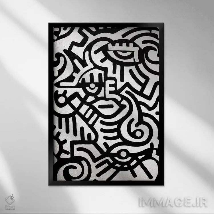 تابلو دکوراتیو حالت اثر بیلی آرتیست - نمای قابدار مشکی