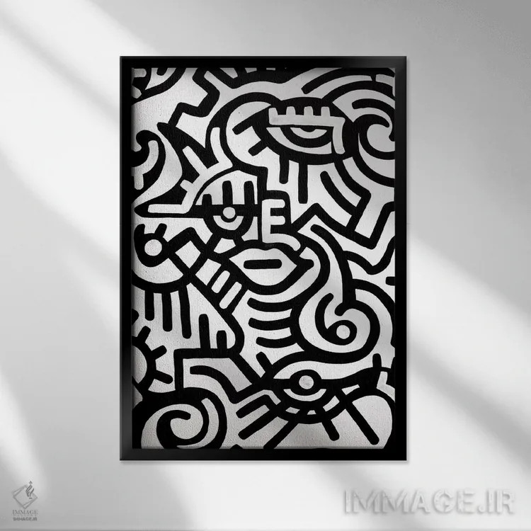 تابلو دکوراتیو حالت اثر بیلی آرتیست - نمای قابدار مشکی