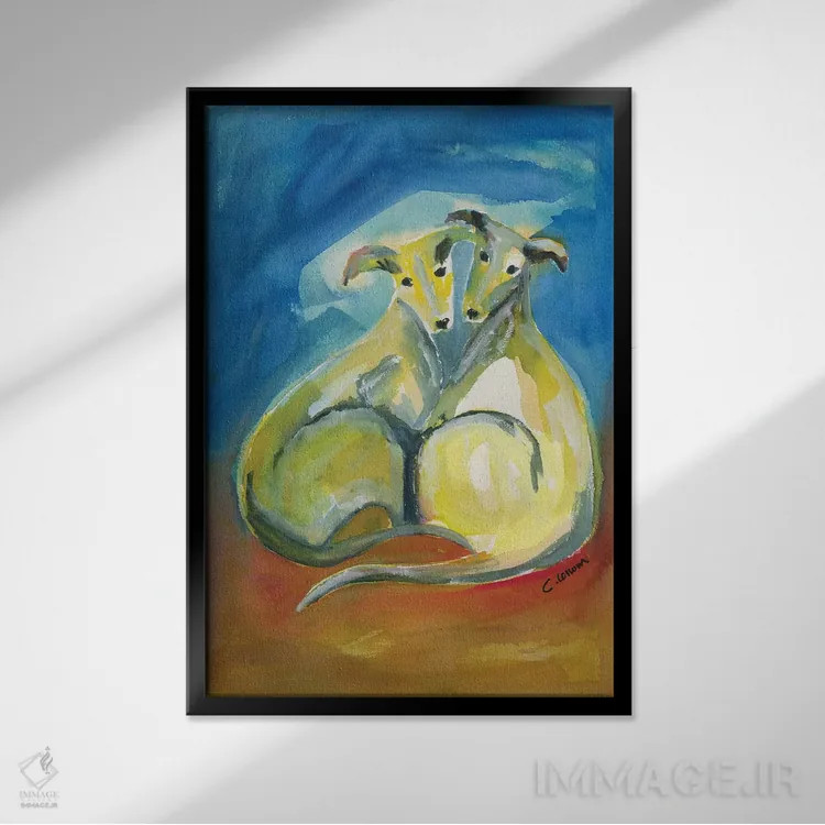 تابلو دکوراتیو سگان نور مهتاب اثر کانی کالم - نمای قابدار مشکی