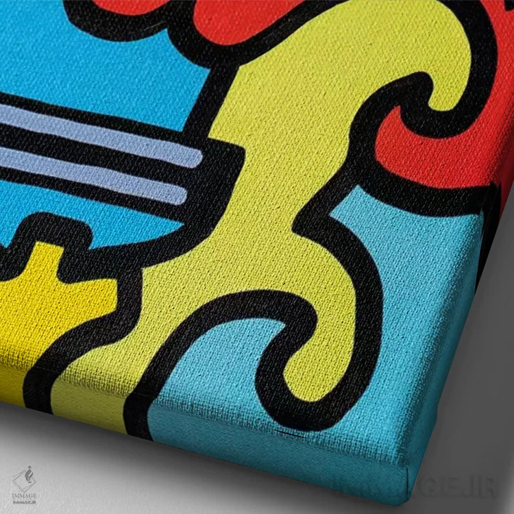 تابلو دکوراتیو نقاب شانگهای اثر بیلی آرتیست - نمای نزدیک بافت بوم