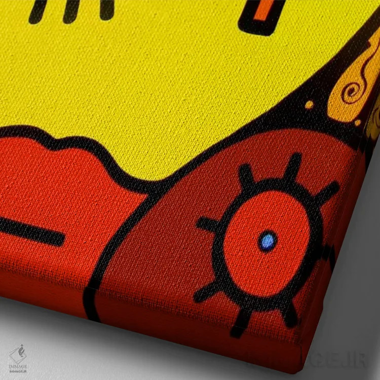 تابلو دکوراتیو روزی اثر بیلی آرتیست - نمای نزدیک بافت بوم