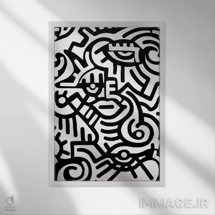 تابلو دکوراتیو حالت اثر بیلی آرتیست - نمای قابدار سفید