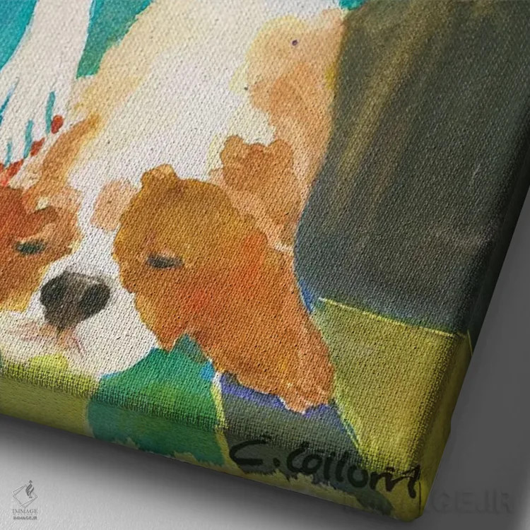 تابلو دکوراتیو دوست من اثر کانی کالم - نمای نزدیک بافت بوم