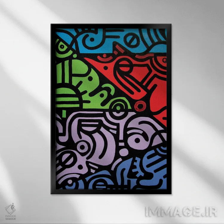 تابلو دکوراتیو انعکاس ها اثر بیلی آرتیست - نمای قابدار مشکی