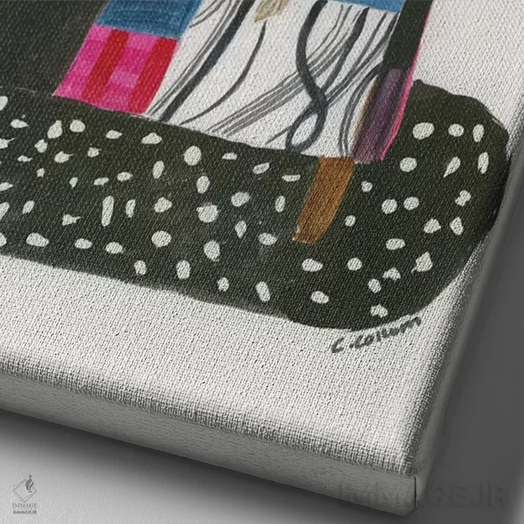 تابلو دکوراتیو شب فیلم اثر کانی کالم - نمای نزدیک بافت بوم