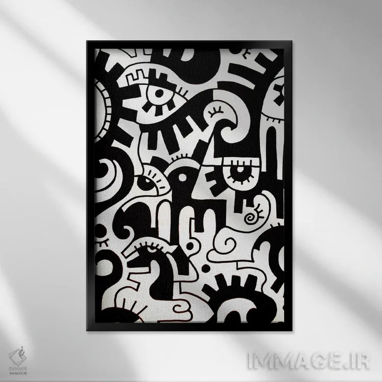 تابلو دکوراتیو تفکر اثر بیلی آرتیست - نمای قابدار مشکی