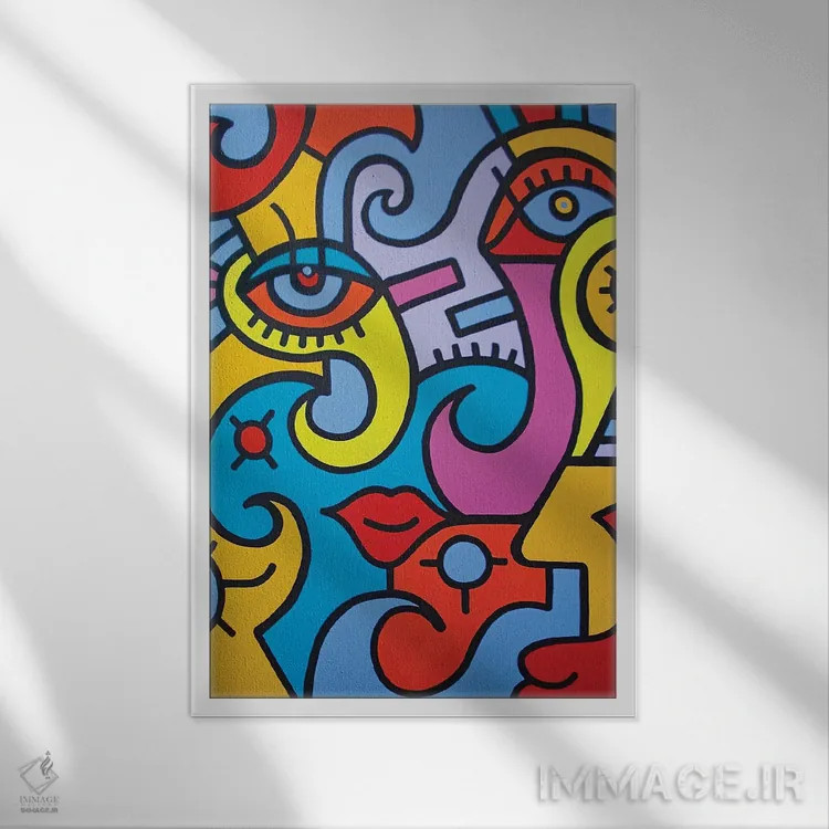 تابلو دکوراتیو شیرینی بصری اثر بیلی آرتیست - نمای قابدار سفید