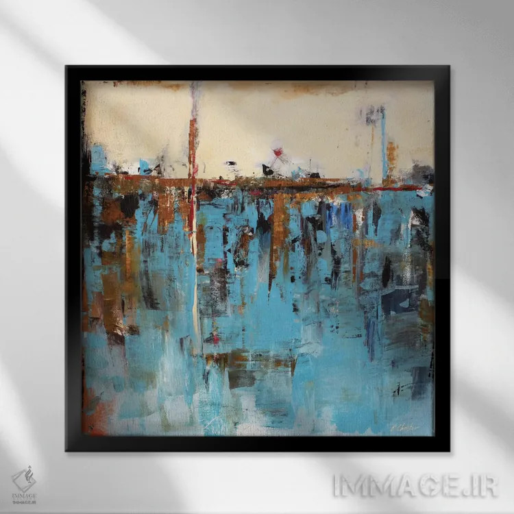 تابلو دکوراتیو یک روز در دریاچه اثر رباورهاا کریستوا - نمای قابدار مشکی