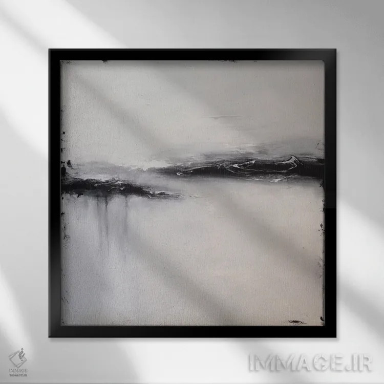 تابلو دکوراتیو ساحل تنها اثر رباورهاا کریستوا - نمای قابدار مشکی