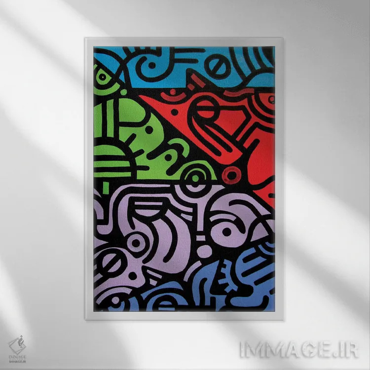 تابلو دکوراتیو انعکاس ها اثر بیلی آرتیست - نمای قابدار سفید