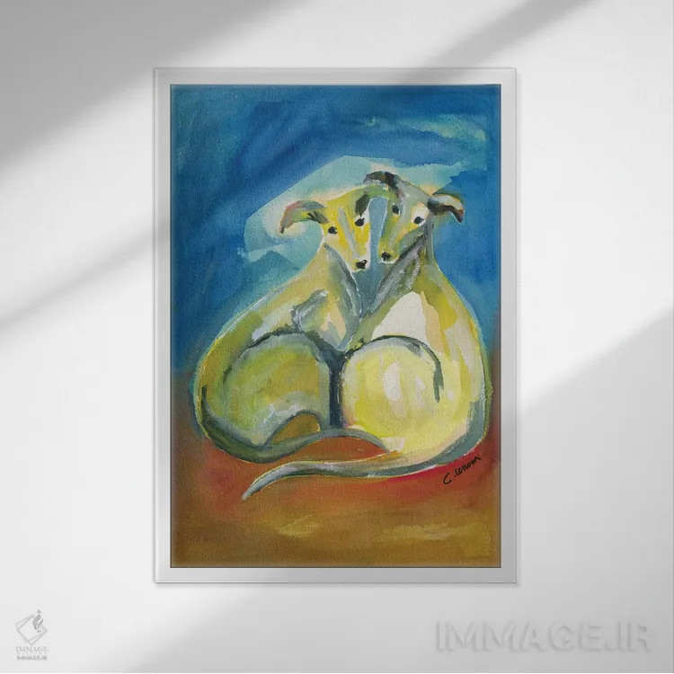 تابلو دکوراتیو سگان نور مهتاب اثر کانی کالم - نمای قابدار سفید