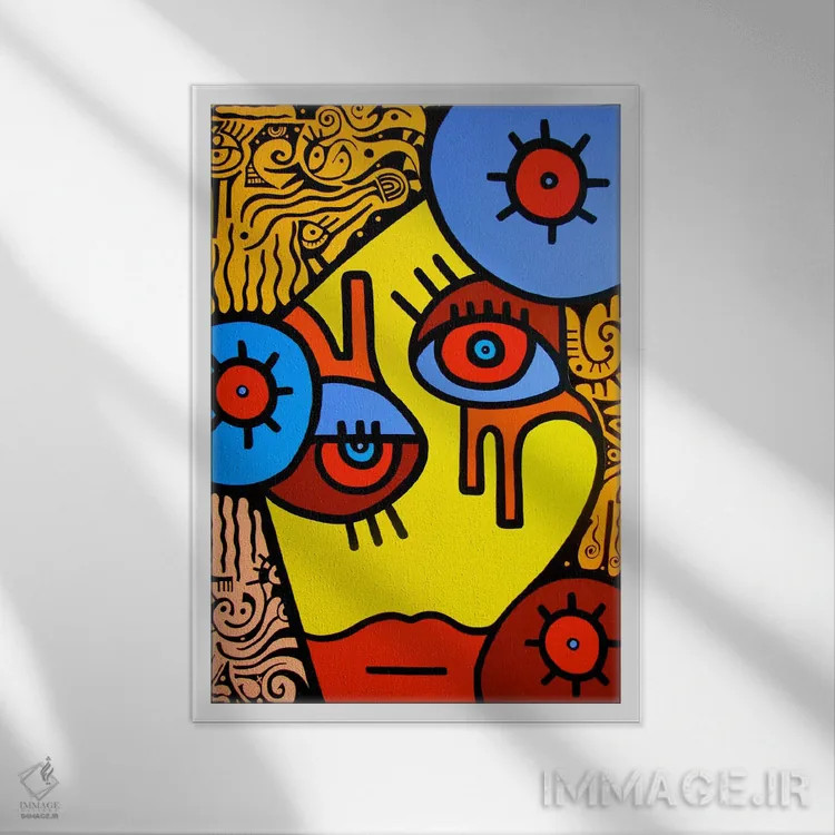 تابلو دکوراتیو روزی اثر بیلی آرتیست - نمای قابدار سفید