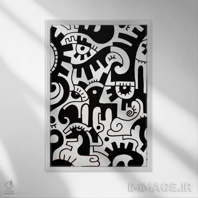 تابلو دکوراتیو تفکر اثر بیلی آرتیست - نمای قابدار سفید