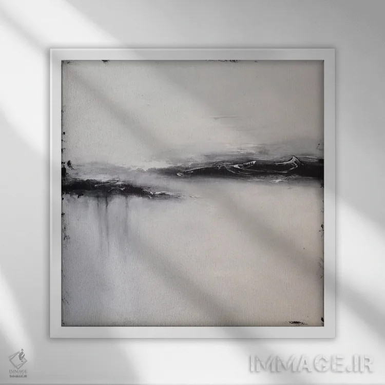 تابلو دکوراتیو ساحل تنها اثر رباورهاا کریستوا - نمای قابدار سفید