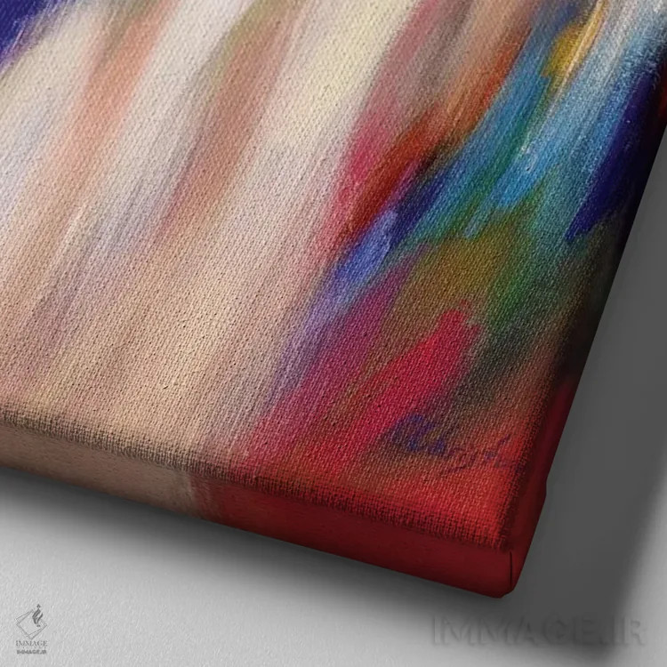 تابلو دکوراتیو باغ انتزاعی چهار اثر رباورهاا کریستوا - نمای نزدیک بافت بوم