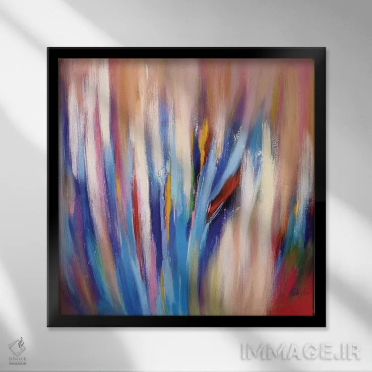 تابلو دکوراتیو باغ انتزاعی چهار اثر رباورهاا کریستوا - نمای قابدار مشکی