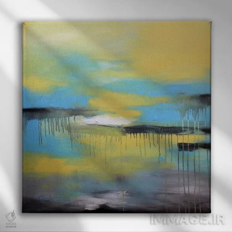 تابلو دکوراتیو حال و هوای بارانی اثر رباورهاا کریستوا - نمای روبهرو روی دیوار