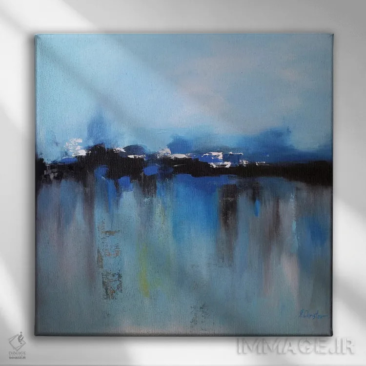 تابلو دکوراتیو آرمان شهر آبی اثر رباورهاا کریستوا - نمای روبهرو روی دیوار