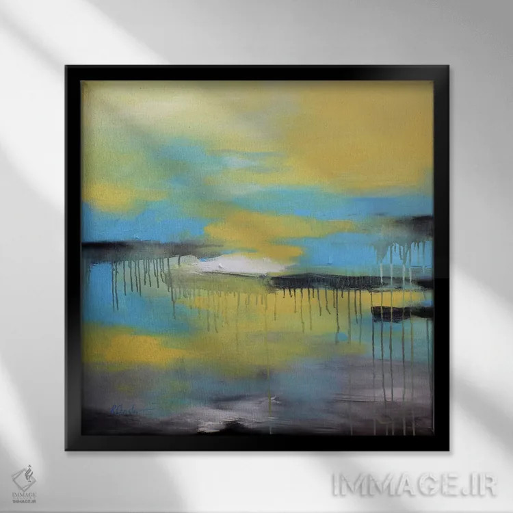 تابلو دکوراتیو حال و هوای بارانی اثر رباورهاا کریستوا - نمای قابدار مشکی