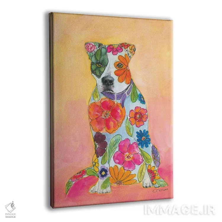 تابلو دکوراتیو پیت بول ها عشق هستند اثر کانی کالم - نمای پرسپکتیو محصول