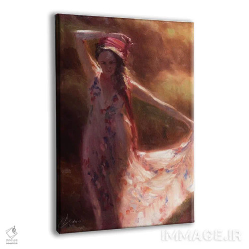 تابلو دکوراتیو روسری قرمز اثر کریستوفر کلارک - نمای پرسپکتیو محصول