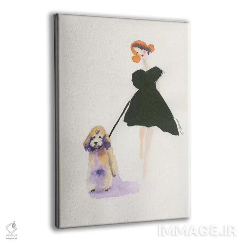 تابلو دکوراتیو پیاده روی پودل اثر کانی کالم - نمای پرسپکتیو محصول