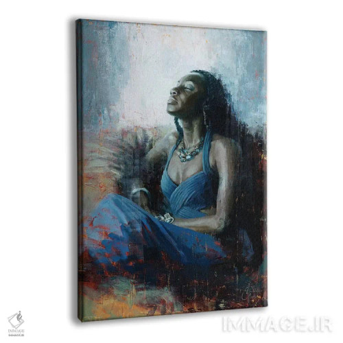 تابلو دکوراتیو آبی اشرافی اثر کریستوفر کلارک - نمای پرسپکتیو محصول