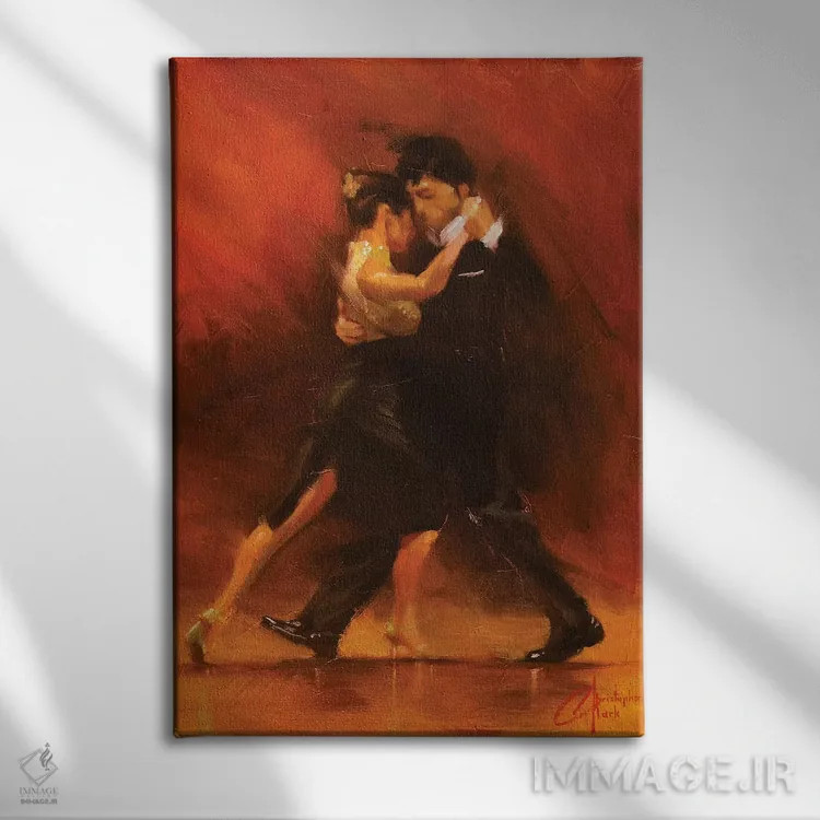 تابلو دکوراتیو تانگوی قرمز II اثر کریستوفر کلارک - نمای روبهرو روی دیوار