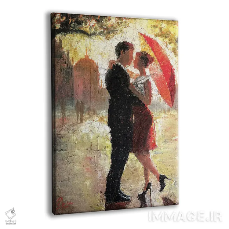 تابلو دکوراتیو رمانس چتر قرمز I اثر کریستوفر کلارک - نمای پرسپکتیو محصول